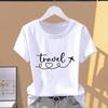 (Asian Size) Women's Top Short Sleeve T-shirts Letter Trend Lovely O-neck Casual Clothing Fashion Female T Shirt Printed Graphic Tee