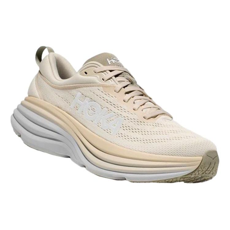 HOKA Bondi 8 Lait d'avoine Orge Baskets Homme Crème 1123202-OKB