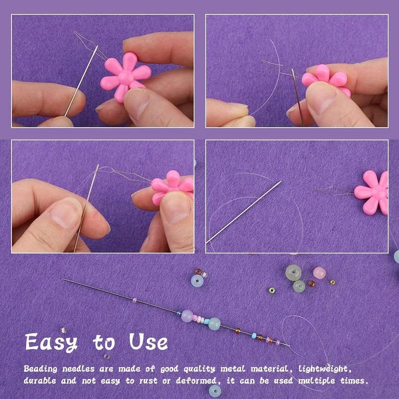 BUDDUR Beading Needles Kit With Needle Threader And Storage Box For Bracelet Necklace Jewelry Making DIY Handmade Craft Tools