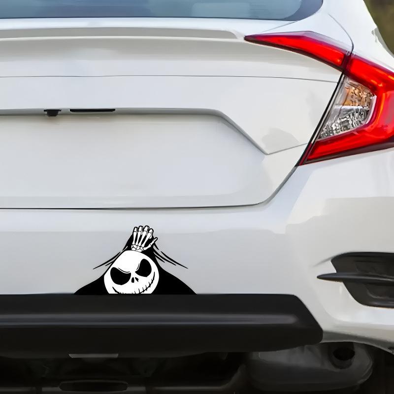 SHEIN TEMU Halloween Cartoon Skeleton Car Body Decal - Scratch-Resistant, Sunscreen, Waterproof