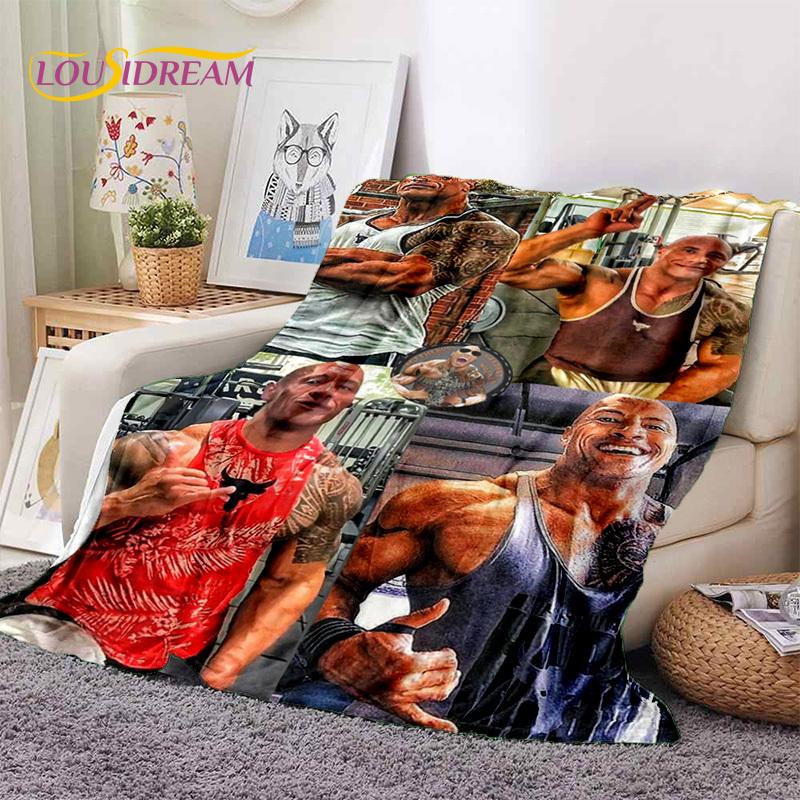 La Roccia Dwayne Johnson Attore Coperta Morbida in Flanella, Coperta da Lancio Coperta Confortevole per Picnic Letti Divano Casa Camera da Letto Regalo