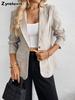 New Summer Women's Jacket Solid Color Stand Collar Suit Loose Single Button Slim Fit Blazer for Women