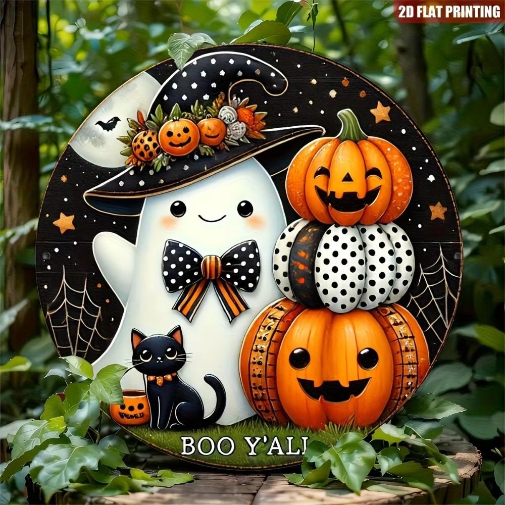 Wooden Halloween Door Decorations Ghost Pumpkin Porch Decor Wall Decoration Indoor Atmosphere