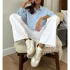 Women's summer striped shirt long-sleeved lapel loose shirt