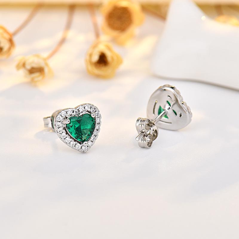 Twelve Constellations Heart-Shaped Stud Earrings with S925 Sterling Silver