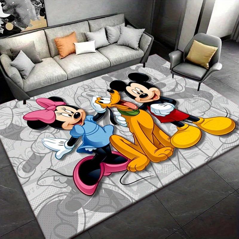 

1pc Disney Mickey Mouse Pattern Area Rug Soft Flannel Floor Mat for Living Room, Bedroom, Sofa Coffee Table Floor Mat, Machine Washable 60cm by 90cm