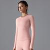 New Double-sided Brushed Solid Color Long Yoga Suit With Long Sleeves, High Elasticity And Breathability For Sports Running