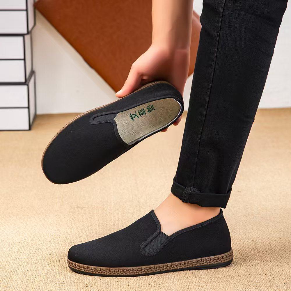 Cloth Shoes Autumn New Breathable and Lightweight Casual Men's Shoes Soft-soled Driving Wormwood Cloth Shoes