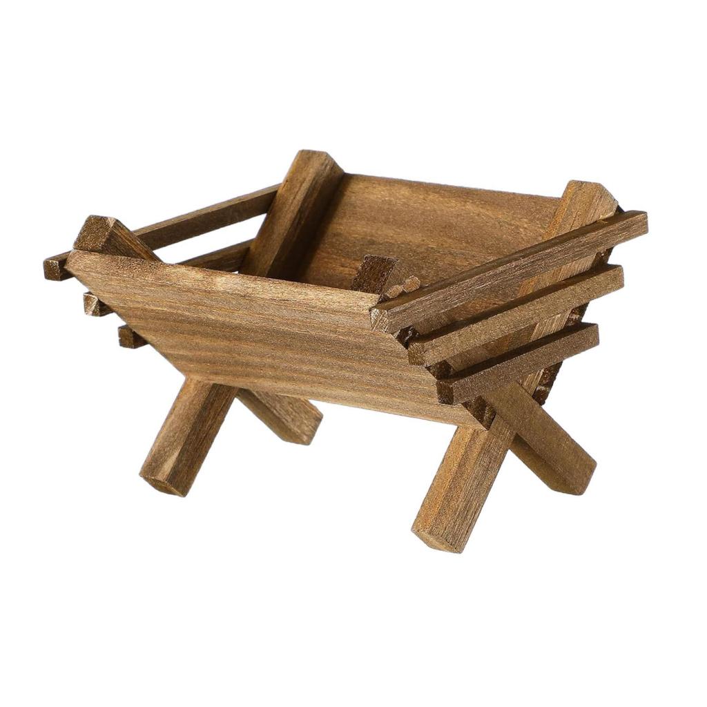 Jesus Manger Ornament Scene Desktop Sculpture Decor Decorative Nativity for