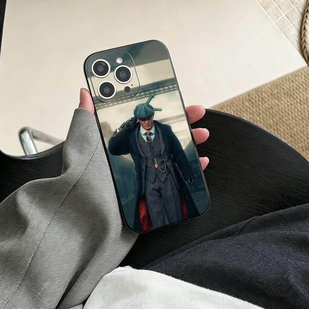T-Peaky Blinders Cool  Phone Case For iPhone 17,16,15,14,13,12,11 Plus,Pro Max,XS,Soft Silicone Black Cover