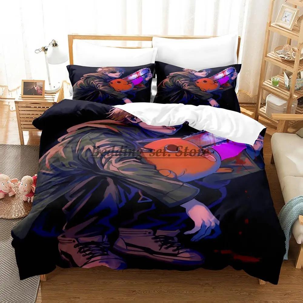 Chainsaw Man Pochita Bedding Set Single Twin Full Queen King Size Bed Set Aldult Kid Bedroom Duvetcover Sets SPY×FAMILY
