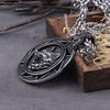 Stainless Steel Wolf Head Norse Viking Pendant Necklace for Men Never Fade with Wooden Box Christmas Gift