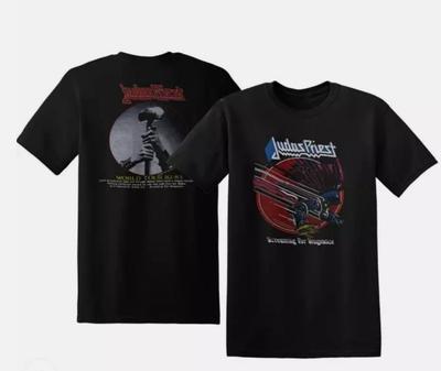 1982 Judas Priest Screaming For Vengeance Maglietta Tour Mondiale Date Unisex