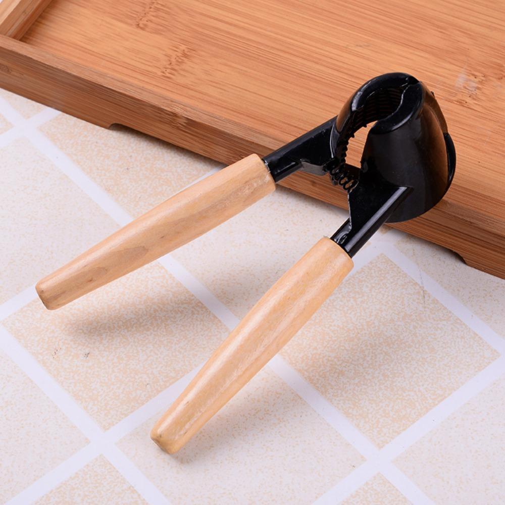 Trähandtag Valnötöppnare Manuell Valnötsklämma Hushåll Kraftig Nötskalare Bakning