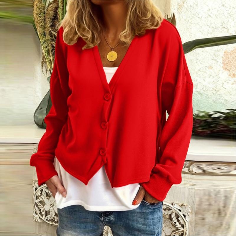 Minimalist Long Sleeve Button Down Knit Sweater Womens Lightweight Stretch Fabric Easy Layering Oversized Cardigan Coat