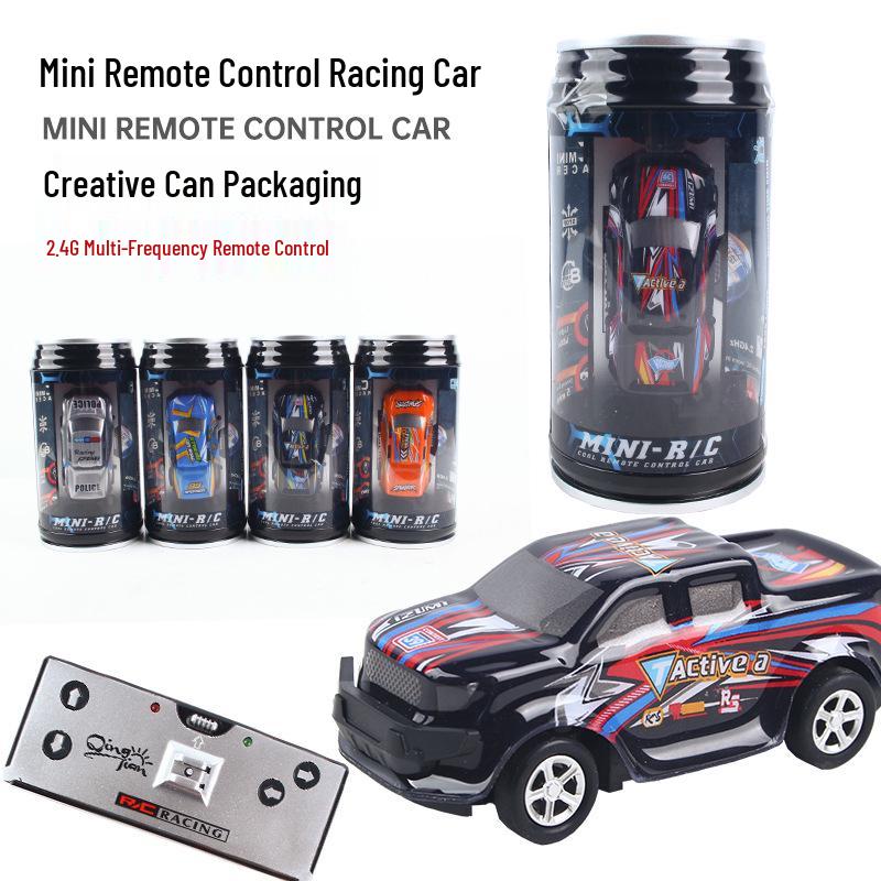 2.4G Wireless Remote Control Mini Racing Car with Lights: Cola Can Sports Car Model Toy
