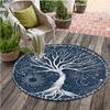 Tree Of Life Sun Moon Round Rug Floor Mat Doorway Rug With Nonslip Backing Outdoor Patio Camping Rug Floor Mat Living Room Bedroom Decoration
