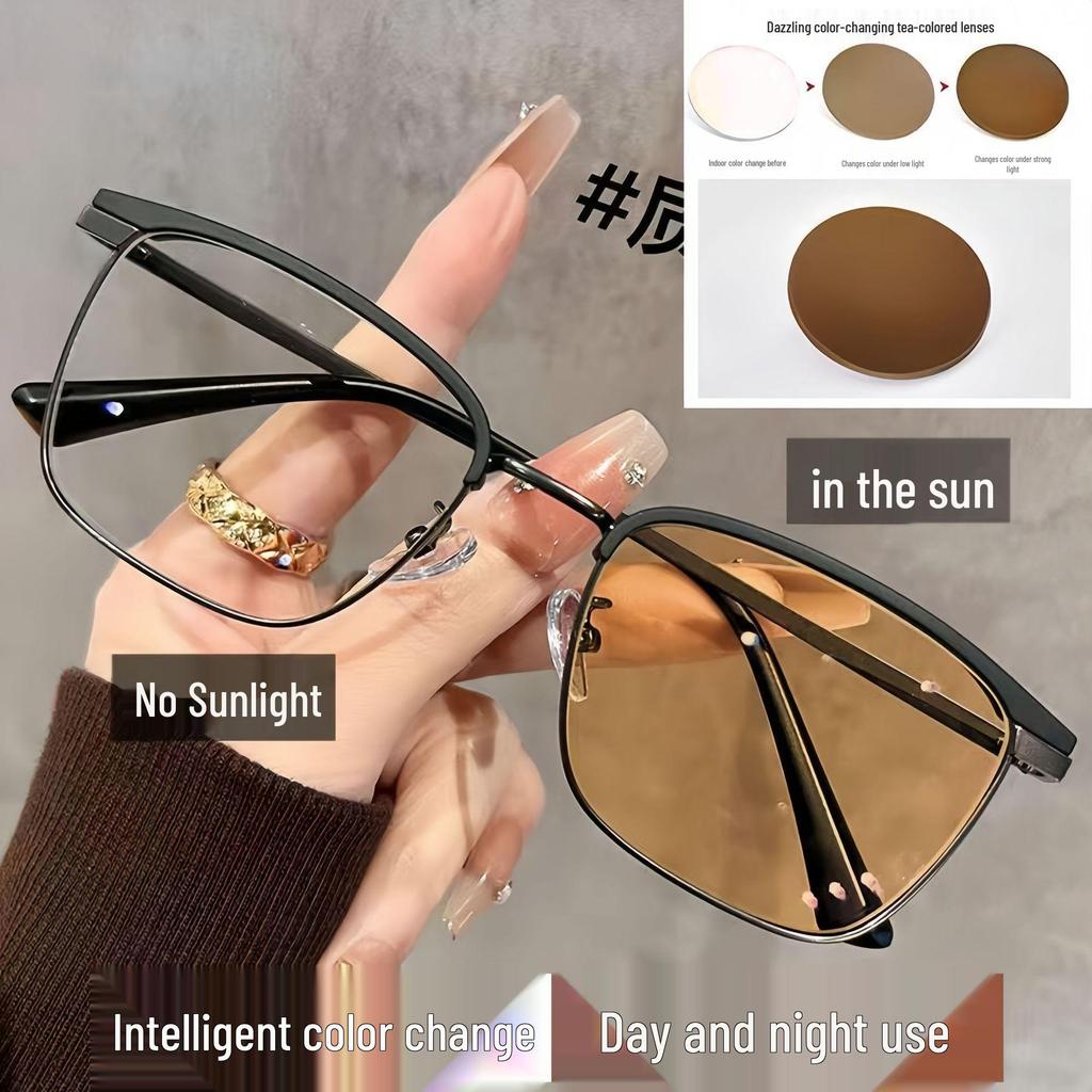 Photochromic Anti-Blue Light Prescription-Ready Eyebrow Line Glasses - Unisex, Ultra-Light, Stylish Optical Frames