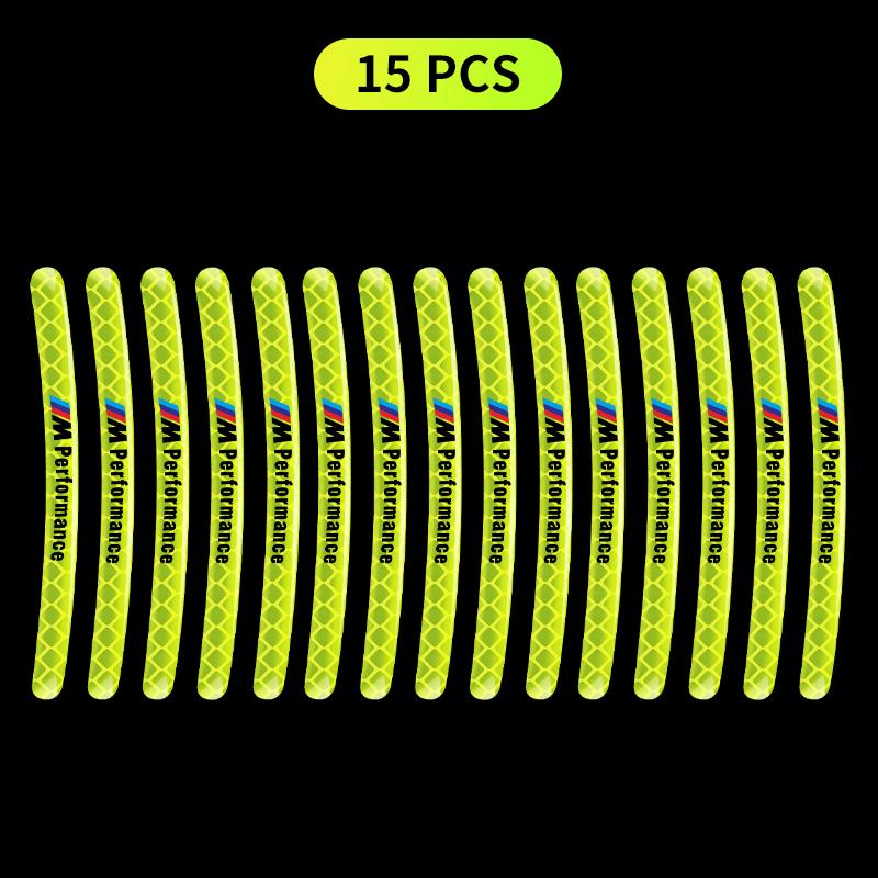 XSHTP1 Car Wheel Hub Sticker Reflective Night Driving Safety Luminous Sticker For BMW Performance F25 F26 F15 F16 E90 E91 E92 E60 E84