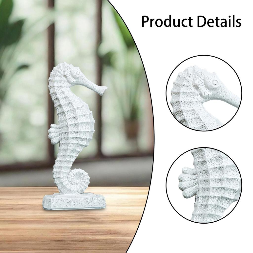 Seahorse Figurine Home Gift Art Modern Gift Collection Craft 6.7inch Figurine Sea Horse Statue Ocean Sculpture Seahorse Ornament