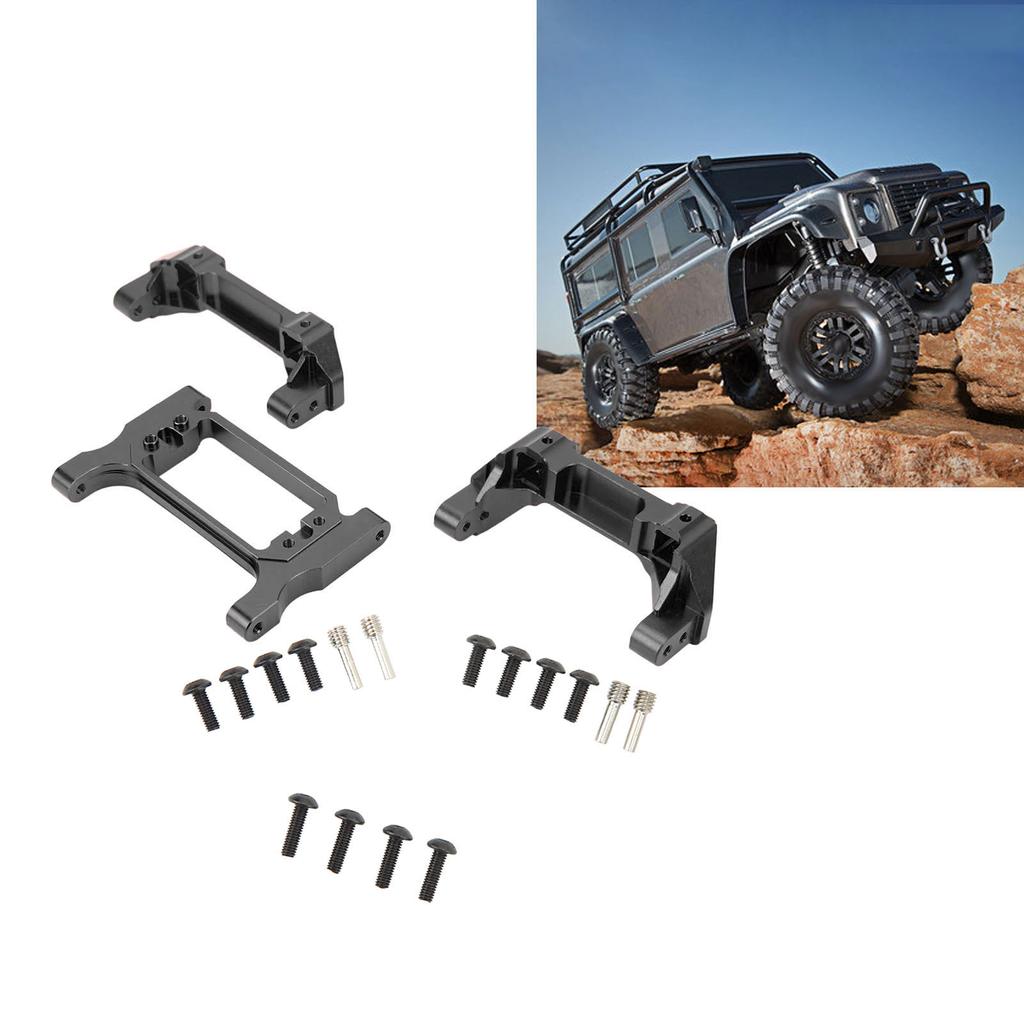 RC Front Rear Bumper Mount Servo Mount Set Aluminum Alloy Bumper Mount Servo Mount for   1Celsius10 RC Crawler Car