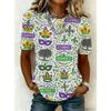 Fashion Women Ornate Pattern Print T Shirt Funny Casual O-neck Short Sleeves T-shirt Summer Female Tee Shirt