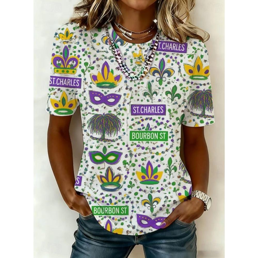 Fashion Women Ornate Pattern Print T Shirt Funny Casual O-neck Short Sleeves T-shirt Summer Female Tee Shirt