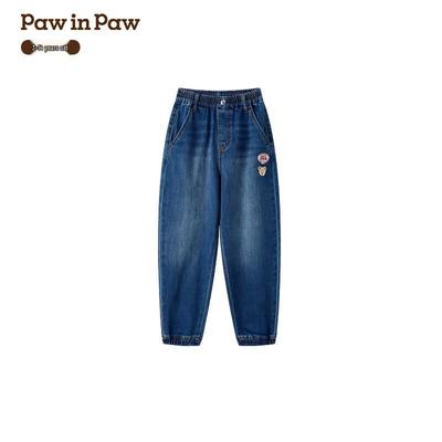 PawinPaw Boys' Cartoon Bear Winter Jeans