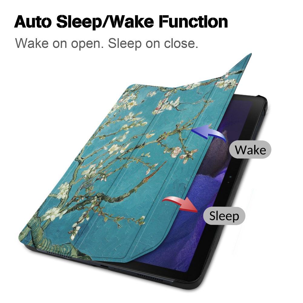 For Samsung Tab A9 2023 Case Premium Leather Tri Fold Stand Cover for A9 Plus Tablet Shockproof Protective Sleeve