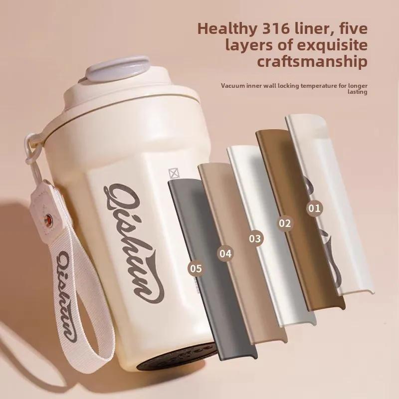 380 ml Kaffeebecher Tasse Edelstahl Reise Thermobecher Auslaufsichere Thermosflasche Tee Kaffee Büro Business Style Thermos