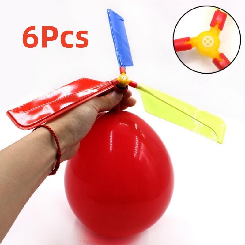 1/6/12Pcs Balloon Helicopter Flying Toy Funny Balloon Helicopter Flying Outdoor Playing Diy Educational Kids Inflatable Toys