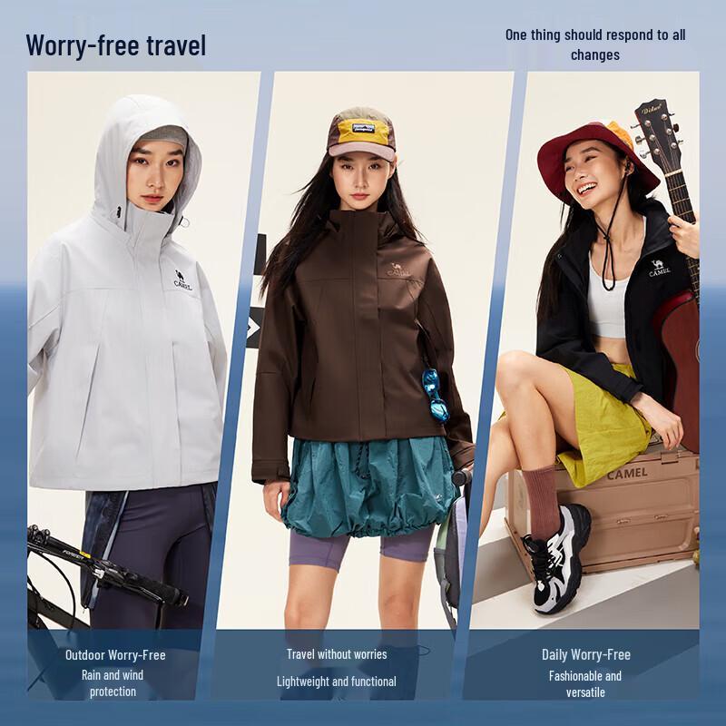 CAMEL Women's Windproof Water-Repellent Casual Jacket