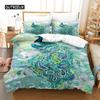 Duvet Cover Peacock Exotic Birds Animals Quilt Cover Polyester Feather Butterfly Flowers Bedding Set King For Girls Teen Room