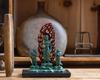 Buddhist statue of Doji Fudo Myoo (child Fudo Myoo), 16cm (bronze, painted). Sculptor: Makita Shuun. Original design (born in the Year of the Rooster)