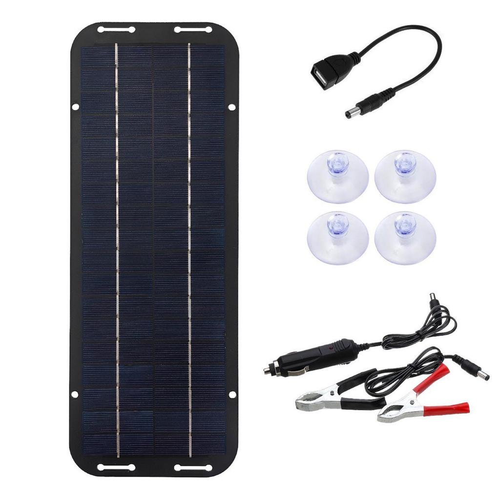 Portable 12V Solar Panel Kit Waterproof Solar Trickle Charger Solar Powered Charger Kit High Efficiency Car Battery Charger