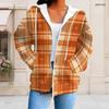 Women Plus Size Zip Up Long Sleeve Printed Hoodie With Drawstring And Pockets
