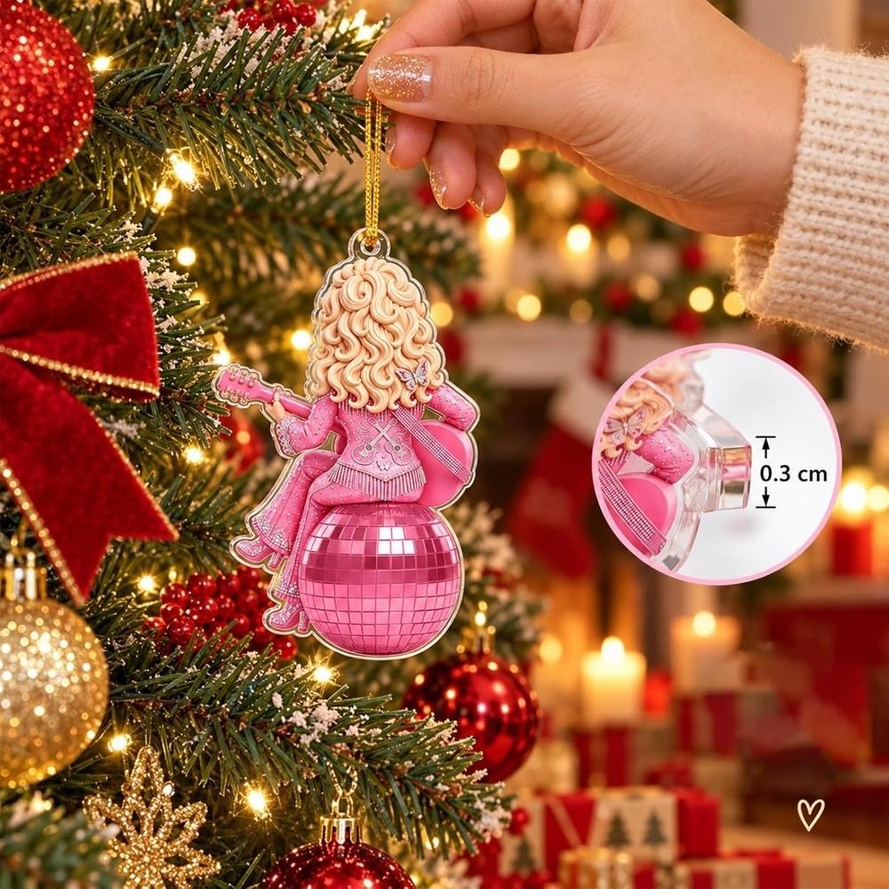 Acrylic Dolly Christmas Ornament Lightweight Xmas Tree Hanging Decor Christmas Party Decor