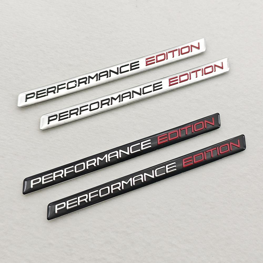 2PCS Aluminium Performance Edition Logo Emblem Black Chrome Sticker Decal For BMW Motorcycle Car Badge Fender Truck Accessories