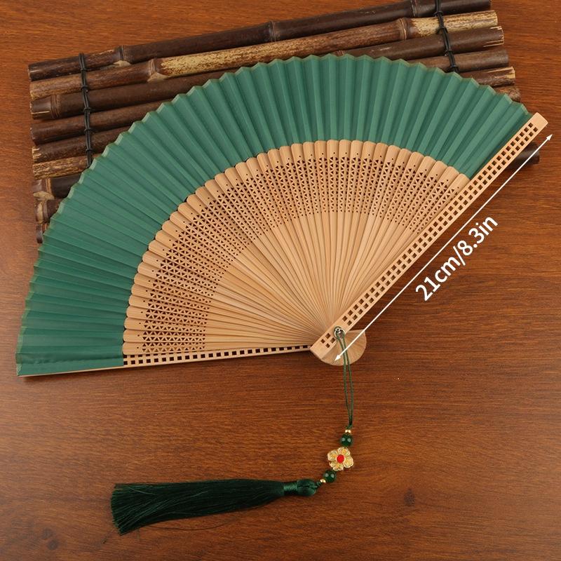 Retro Hand Fan Portable Folding Fans Chinese Style Tassel Manual Dancing Fans Art Craft Present Elegent Female Woman Fan Household Decoration