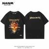 2024 MEGADETH Metal Band Short Sleeve T-shirt Men's and Women's New Summer Cotton Street Rock Trend Print Half Sleeve