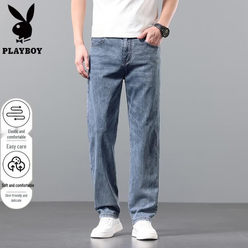 PLAYBOY Men s Tencel Linen Loose Straight Jeans 29