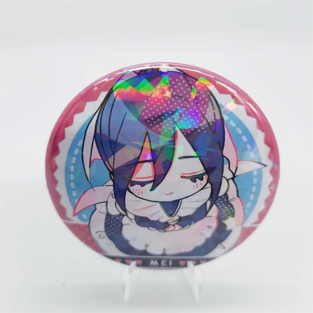 100 Girls You Cartoon Anime 58mm Laser Brooch Pin Characters Yoshimoto Shizuka Eiai Nano Pendant Jewelry