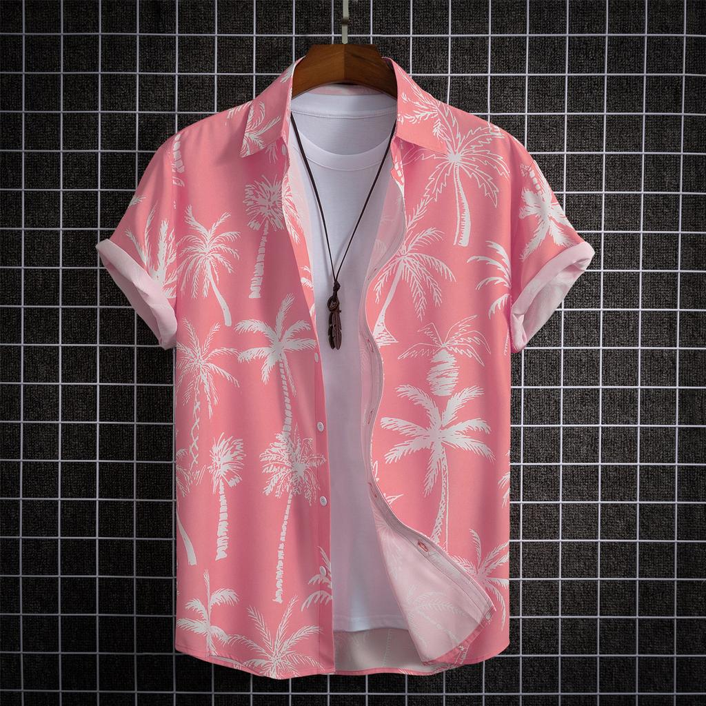 Hawaiian 3D Coconut Tree Top Men's Summer Beach Casual Clothing Street Outdoor Party Men's Shirt Loose Breathable Men's Clothing