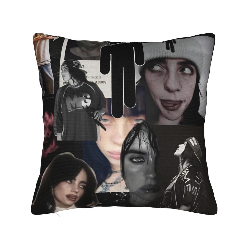Billie Eilish Fan Merch Povlak na polštář Hit Me Hard & Soft Design alba Potah na polštář Oboustranně potištěný Pro hudební fanoušky Domácí dekorace