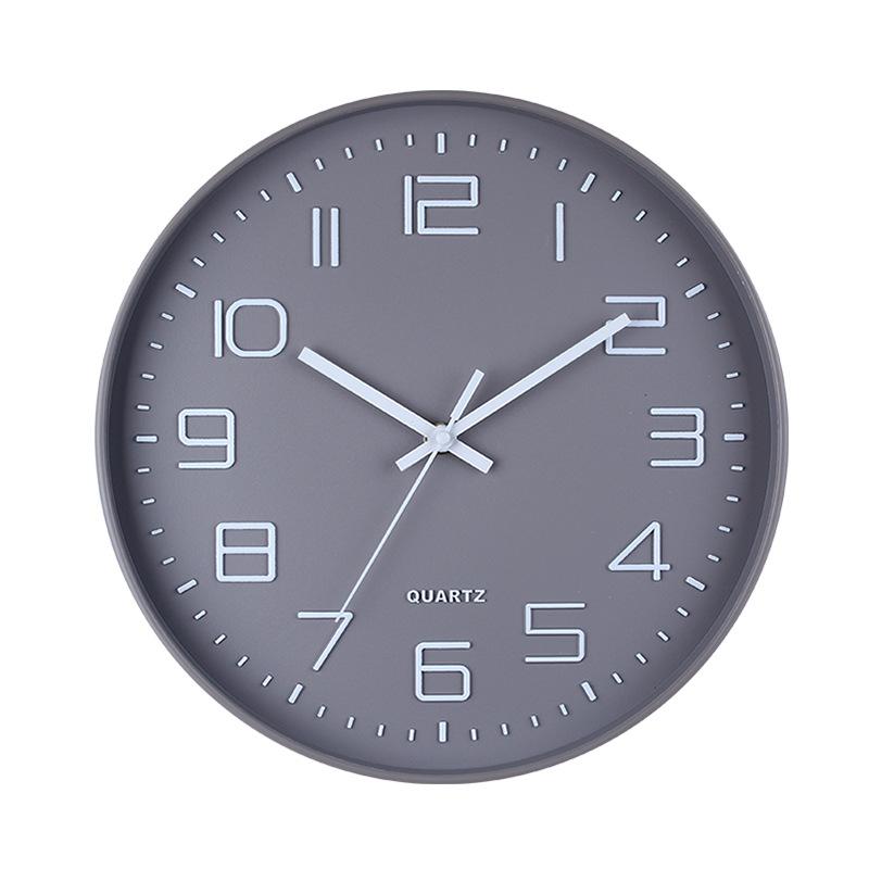 A Modern and Simple Living Room 12-inch Silent, Precise Timekeeping, Clear and Three-dimensional Quartz Wall Clock