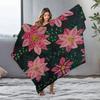 Cute Floral Fleece Blanket Soft Warm Throw Blanket for Women Girls Gift Pink Flower Design Throw Cover