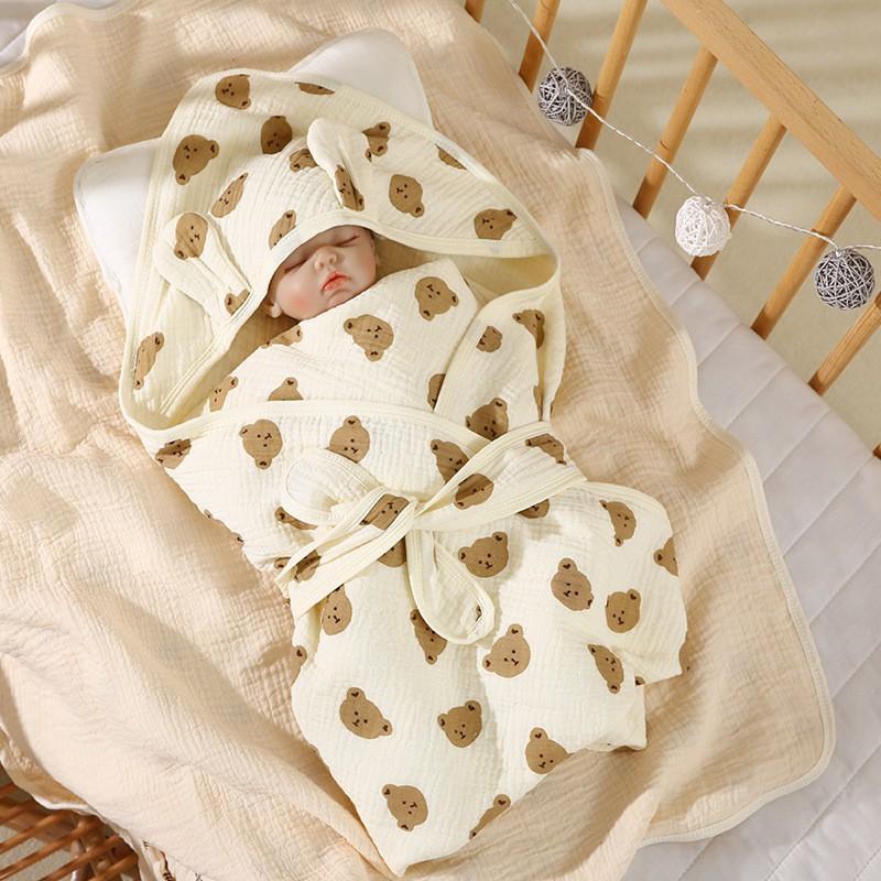 Newborn Cotton Swaddle Blanket 4-Layer Gauze Wrap Baby 0-12 Months Fall Use
