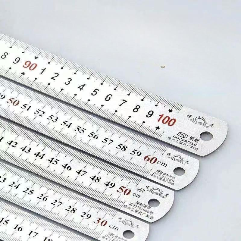 1Pc Dawning Stainless Steel Ruler High Precision Laser Red Letter Double-sided Thickened