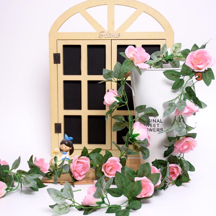 Artificial Silk Rose Vine for Ceiling or Pipe Decoration