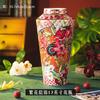 Flowering vase ceramic home ornament living room flower arrangement high value retro new home vase large Chinese style